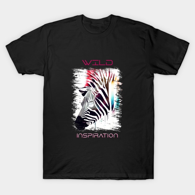 Zebra Wild Nature Animal Colors Art Painting T-Shirt by Cubebox